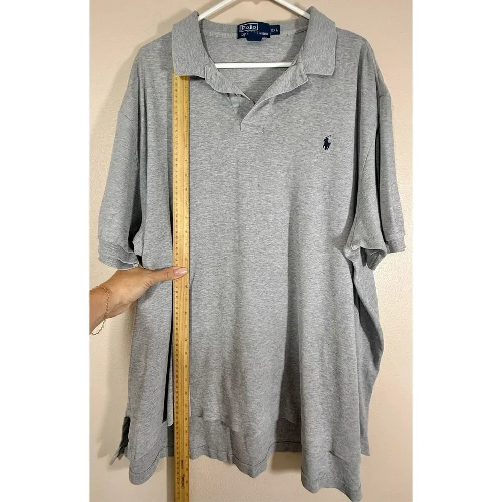 Vintage Polo Ralph Lauren  Classic Fit Cotton Collared Grey Polo Shirt Men's XXL